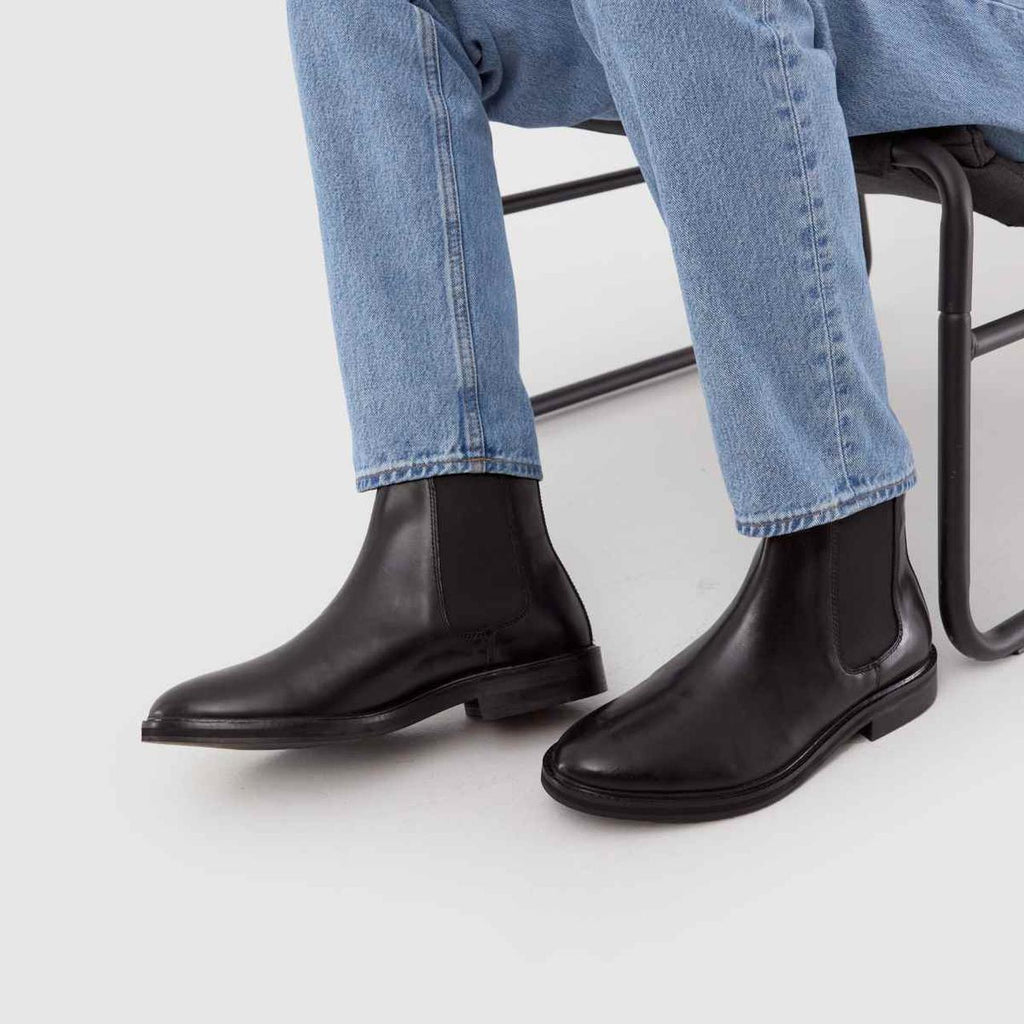 Dante Leather Chelsea in Black